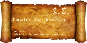 Keszler Dezideráta névjegykártya